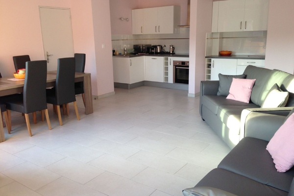 Kitchen, dining, living room