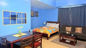 Desk, iron/ironing board, free WiFi, bed sheets