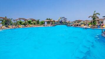 13 outdoor pools, pool umbrellas, sun loungers