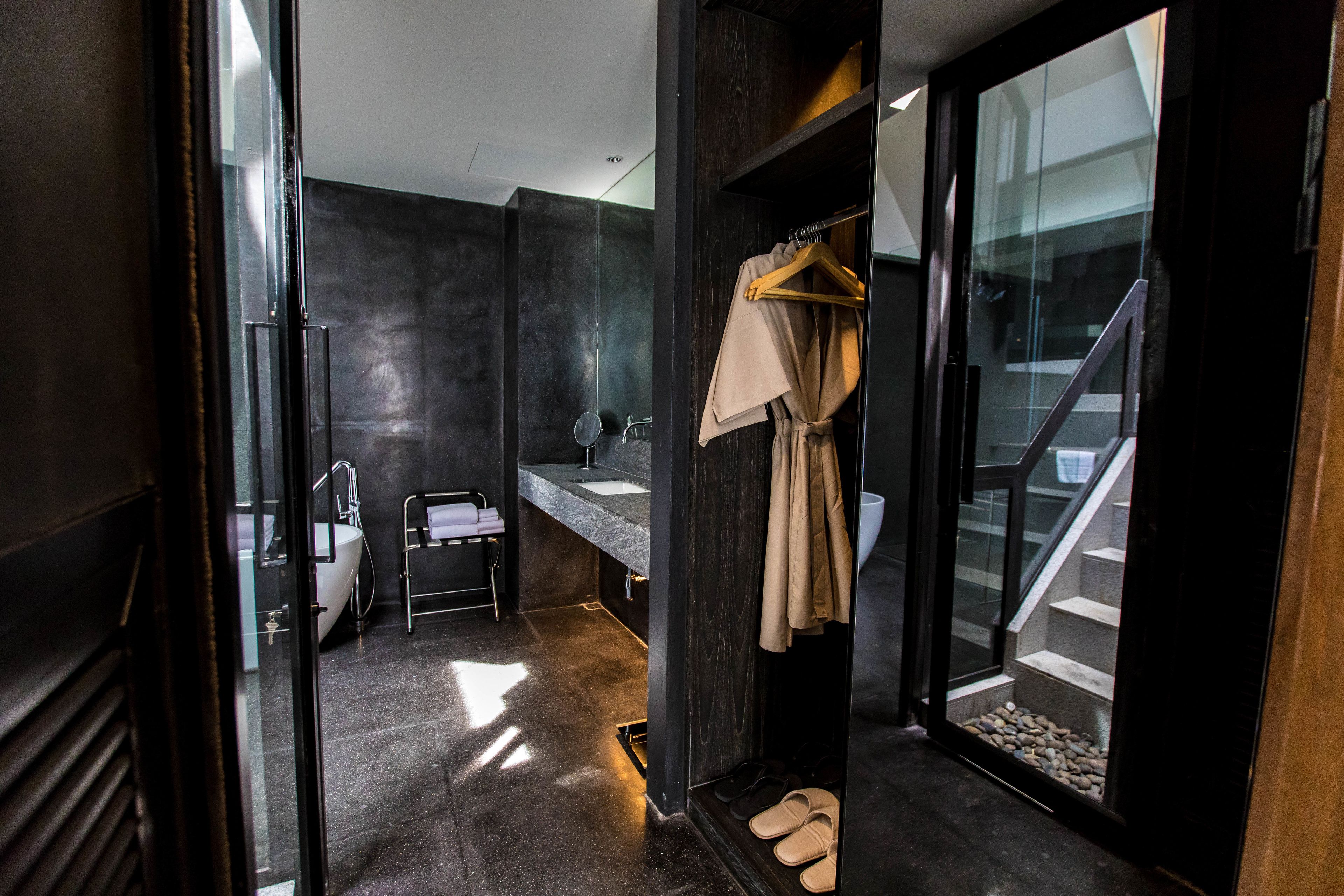 skydeck pool villa | bathroom | free toiletries, hair dryer, bathrobes, slippers