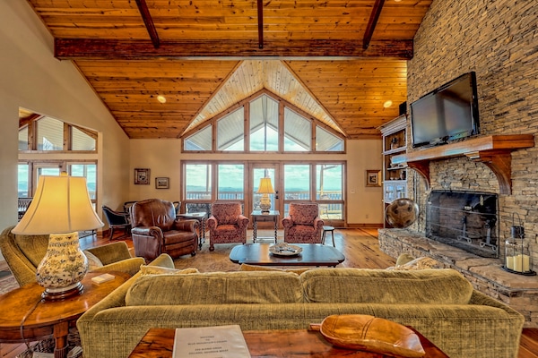 Upon entering the beautiful home, see the large gathering room and VIEWS