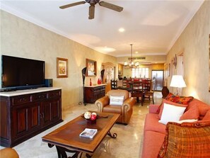 TV, DVD player, stereo
