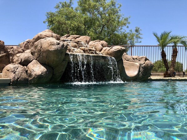 Outdoor pool, a heated pool