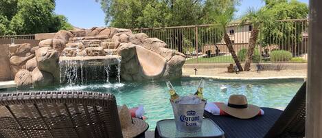 Outdoor pool, a heated pool