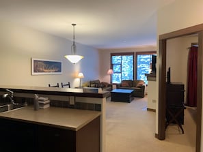 Open floor plan from entrance way 