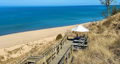 Amazing Lake Michigan Waterfront Custom Home With 186’ Of Perfect Sandy Beach!!
