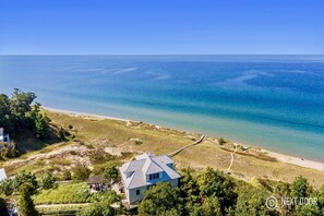 Exterior - Amazing Lake Michigan Waterfront Custom Home With 186’ Of Perfect Sandy Beach!! (Montague)