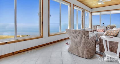 Amazing Lake Michigan Waterfront Custom Home With 186’ Of Perfect Sandy Beach!!