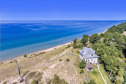 Amazing Lake Michigan Waterfront Custom Home With 186’ Of Perfect Sandy Beach!!
