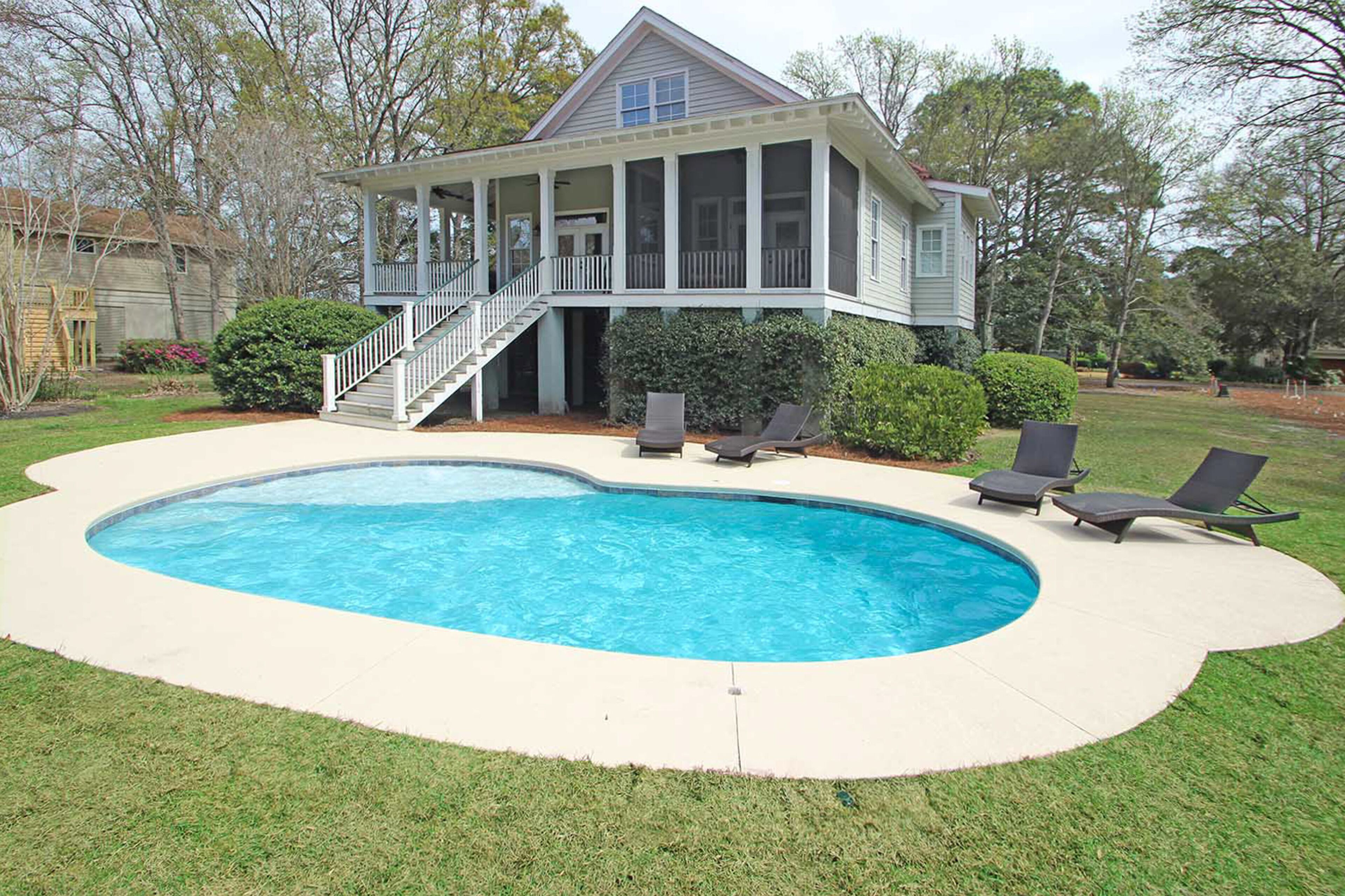 Dog-friendly house with private pool and screened-in deck - Walk to beach
