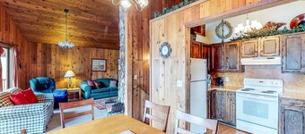 Cozy cabin with wood stove, WiFi, cable, and a foosball table