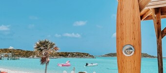 Beachfront Villa with swim-up pool bar, spa, and pickleball court