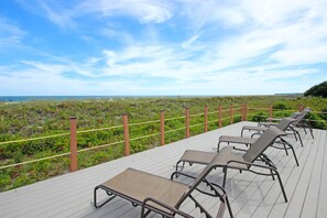 Terrace/patio - Oceanfront Villa with Ocean Views, Shared Pool/Hot Tub, and More - Walk to Beach (Hilton Head)