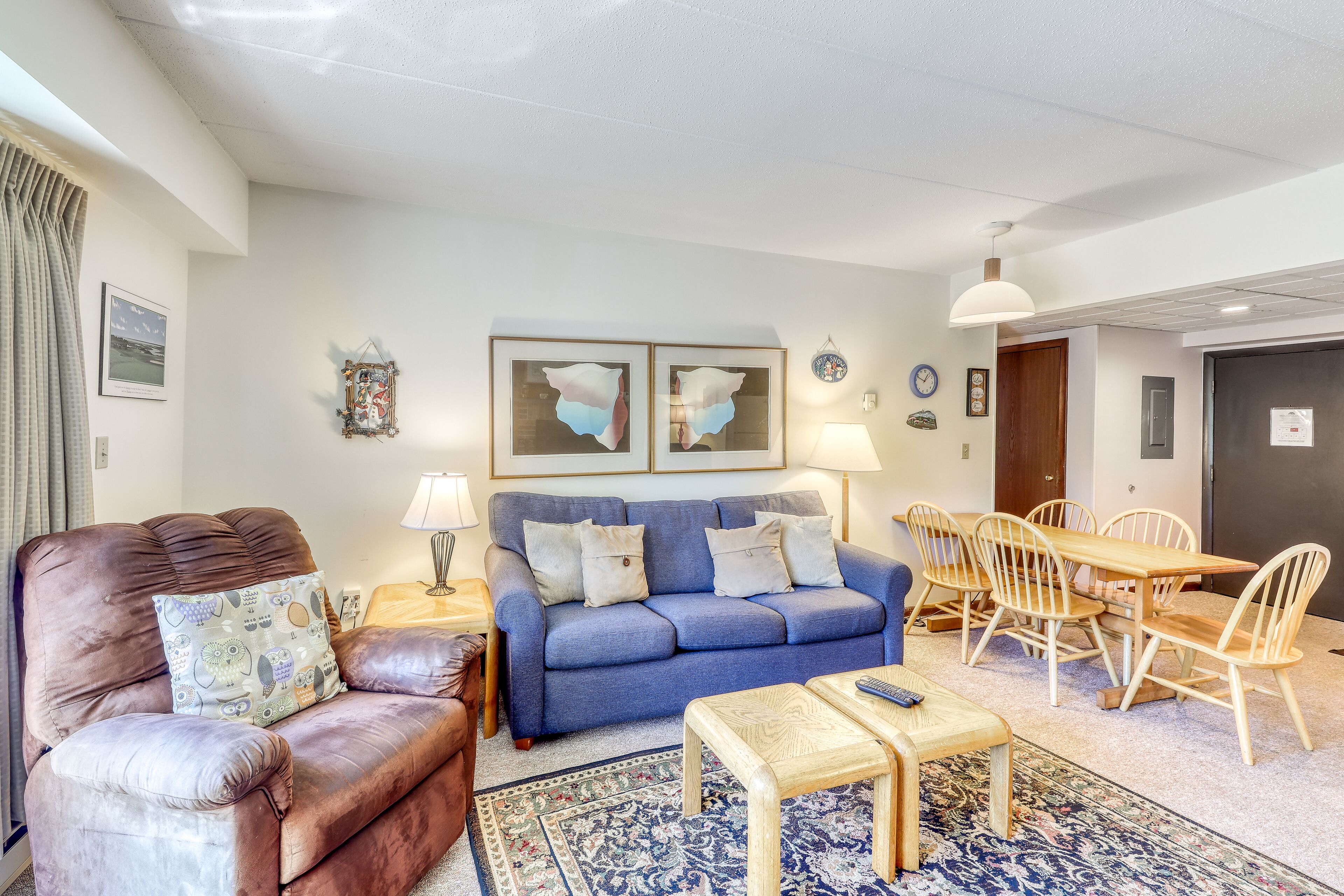 Televisión, chimenea y libros 