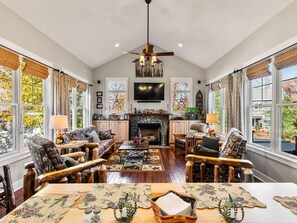 Smart TV, fireplace, DVD player - Walk to Beach & Downtown – Pool, Hot Tub, Fire Pit | Second Chance Retreat (New Buffalo)