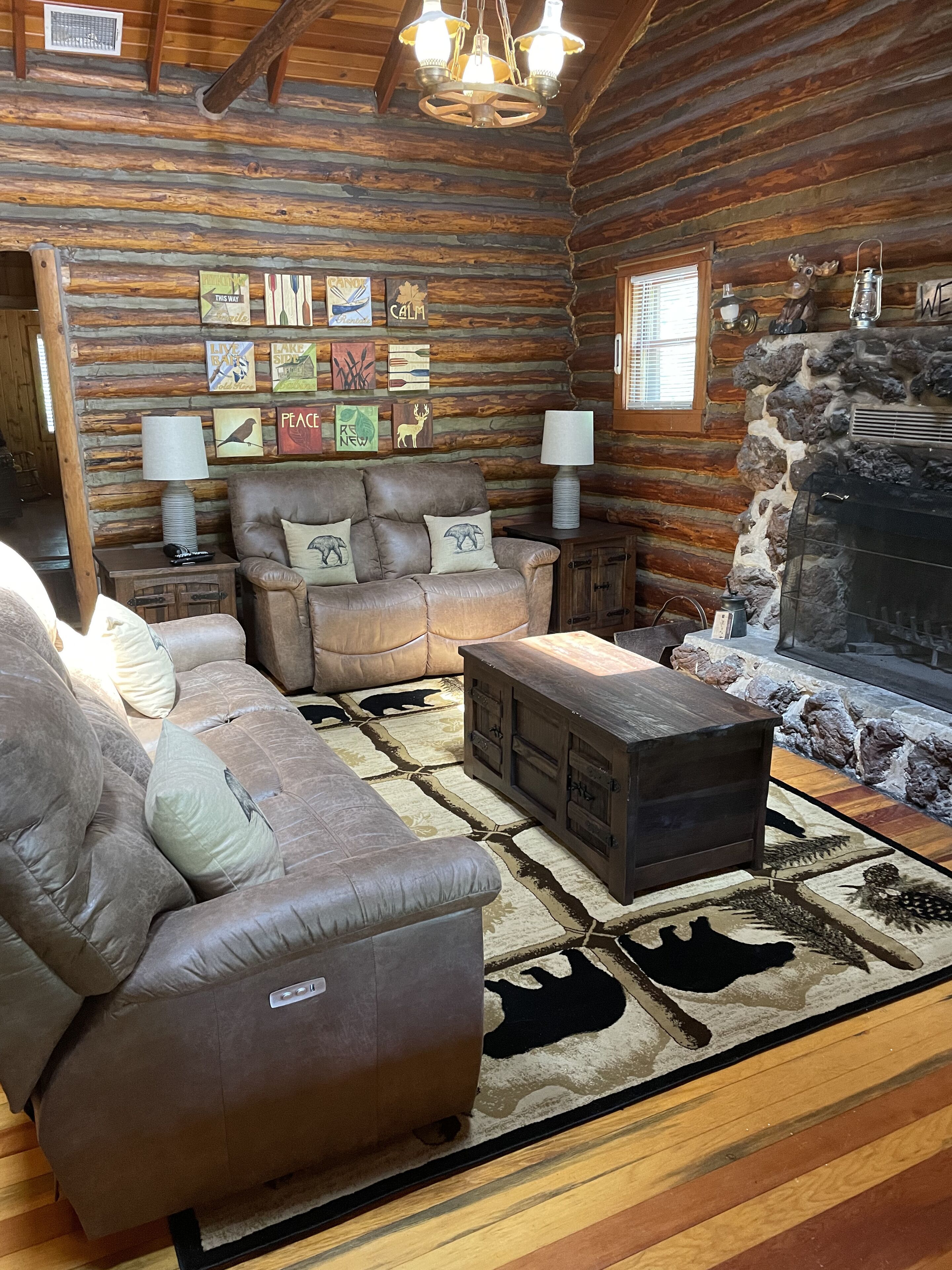 True Log Cabin!  So relaxing with great patio and jacuzzi. Read our reviews!
