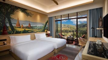 Down duvets, minibar, in-room safe, desk