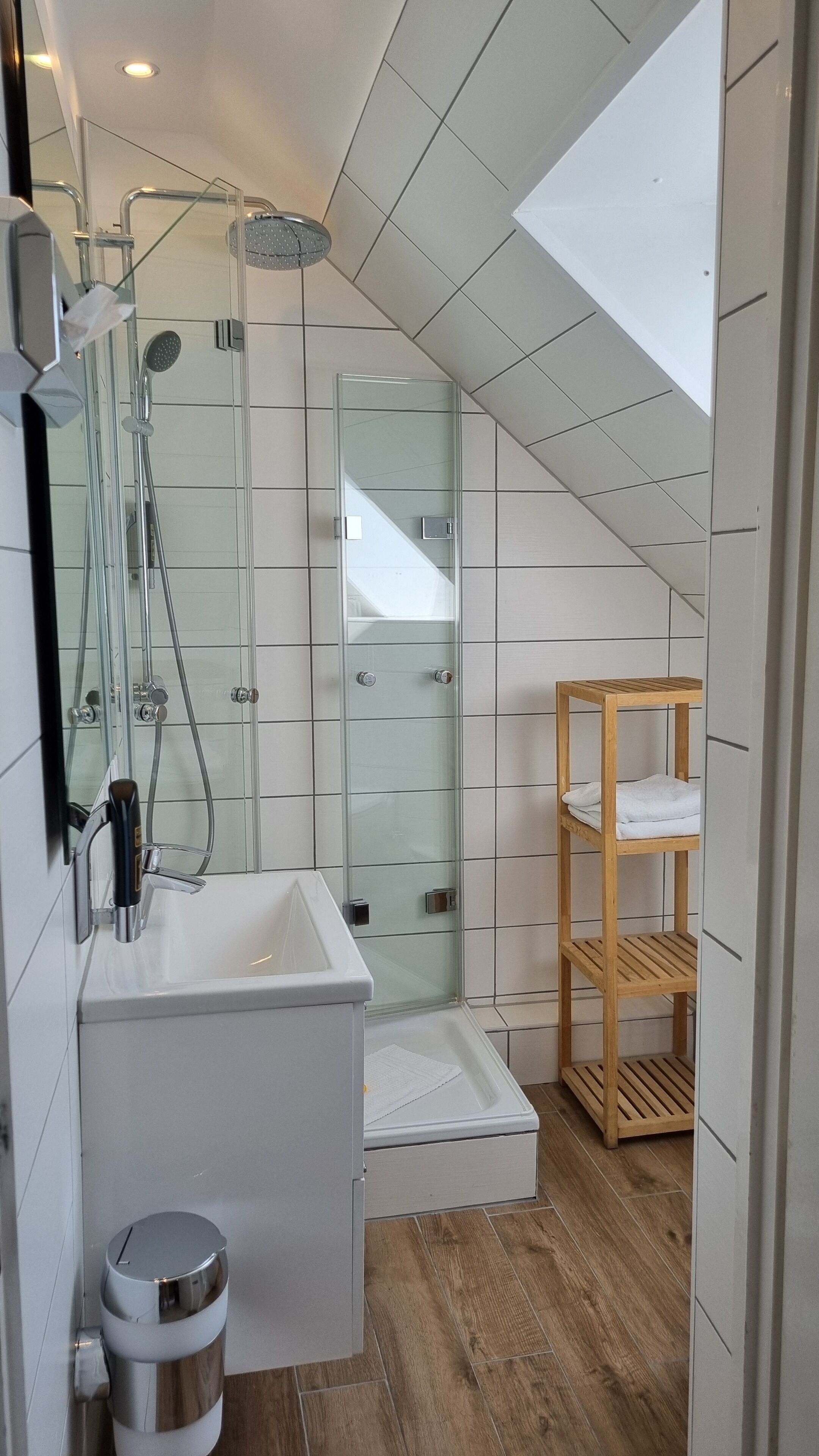 classic double room | bathroom | hair dryer, towels, soap, shampoo