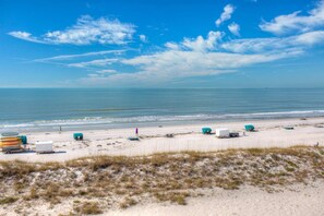 On the beach, beach towels, motor boating, fishing
