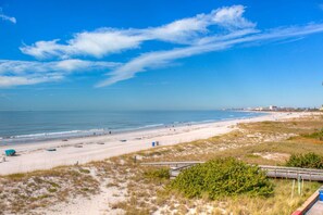 On the beach, beach towels, motor boating, fishing
