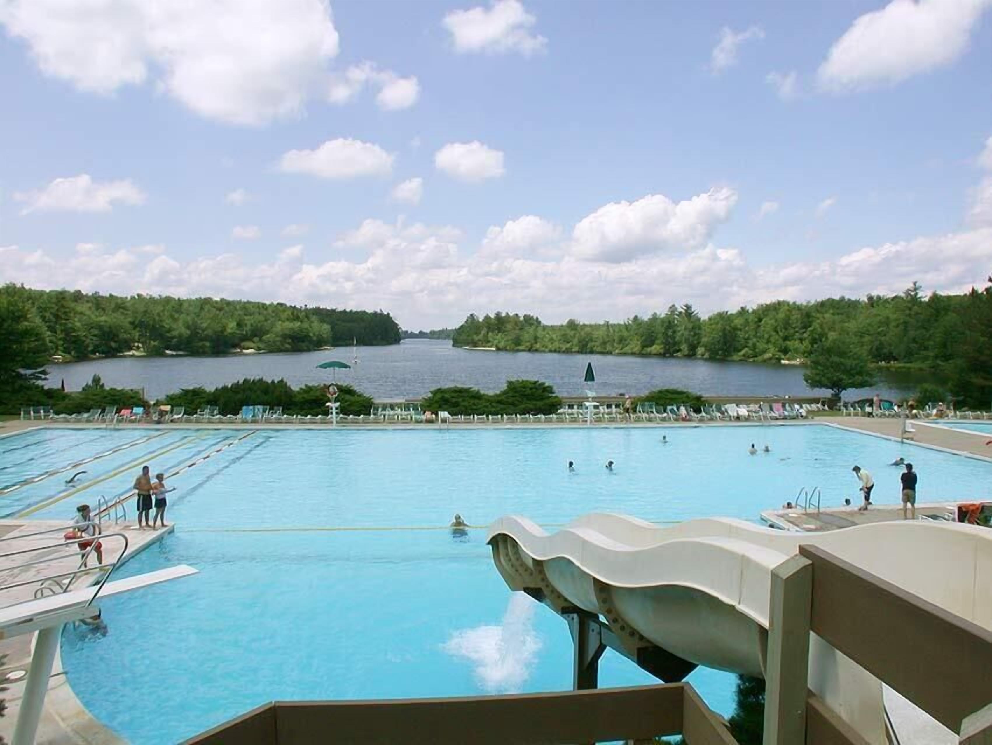 Lake Naomi Pool...slides, dives and a great view of the lake.