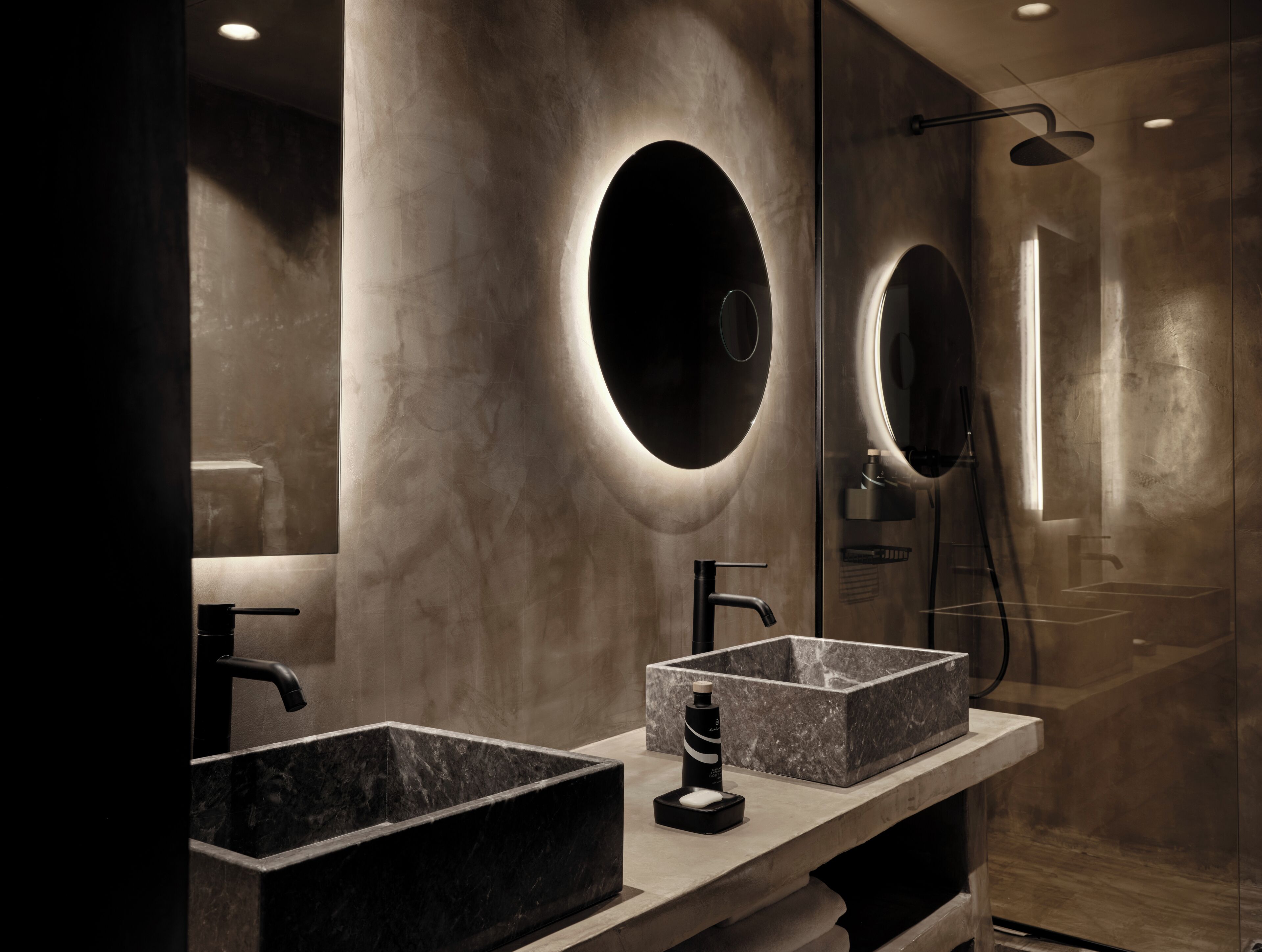 sunset suite with infinity pool | bathroom | combined shower/bathtub, designer toiletries, hair dryer, bathrobes