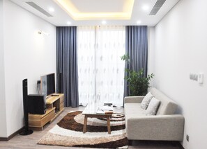 Living area - Phumy complex Apartment , Luxury residency in Hanoi, Good location for stay (Bac Tu Liem)