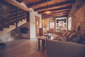 TV, fireplace - Luxury Villa DELUXE with pool and sauna (Gabonjin)