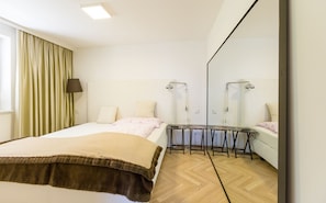2 bedrooms, iron/ironing board, travel crib, WiFi