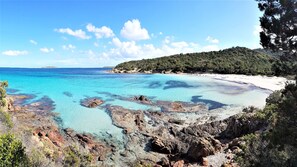 Beach nearby, sun-loungers