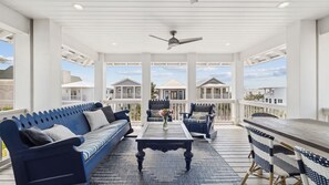 Outdoor dining - Luxury 4BR Home, Rooftop Deck, BIKES! Walk to Beach & Pool! ~ Sea La Vie at Seacrest Beach on 30A (Panama City Beach)