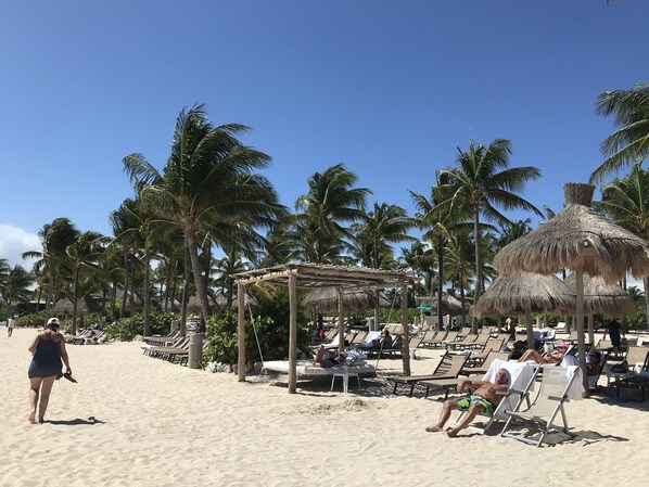 Sun loungers, beach towels