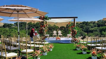 Outdoor banquet area