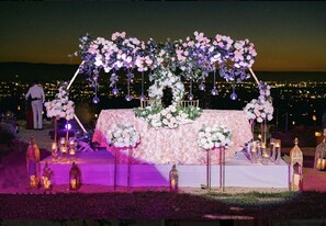 Outdoor banquet area
