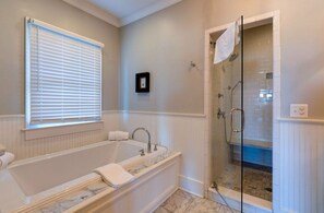 Combined shower/bathtub, jetted bath - Dolphin View on Isle of Palms ~ PRIVATE POOL, ROOF TOP DECK, ELEVATOR, SPA (Isle of Palms)