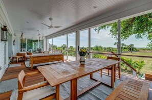 Back deck with ocean views - Discounts! 🌊Oceanfront! 2204 Palm~ beautifully decorated, elevator, pool, hot tub (Isle Of Palms)