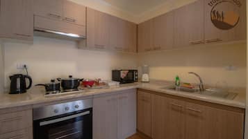 Apartament, 2 dormitoris | Cuina privada | Frigorífic gran, microones, forn i placa de cuina