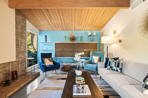 TV, fireplace, Netflix, streaming services - Historic Mid-Century Oasis w/Resort Backyard&Pool (Palm Springs)