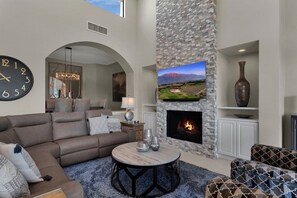 TV, fireplace, DVD player