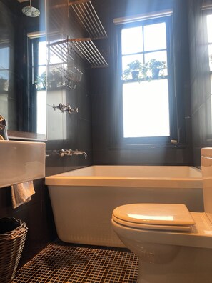 Regadera, secadora de cabello, toallas, jabón 