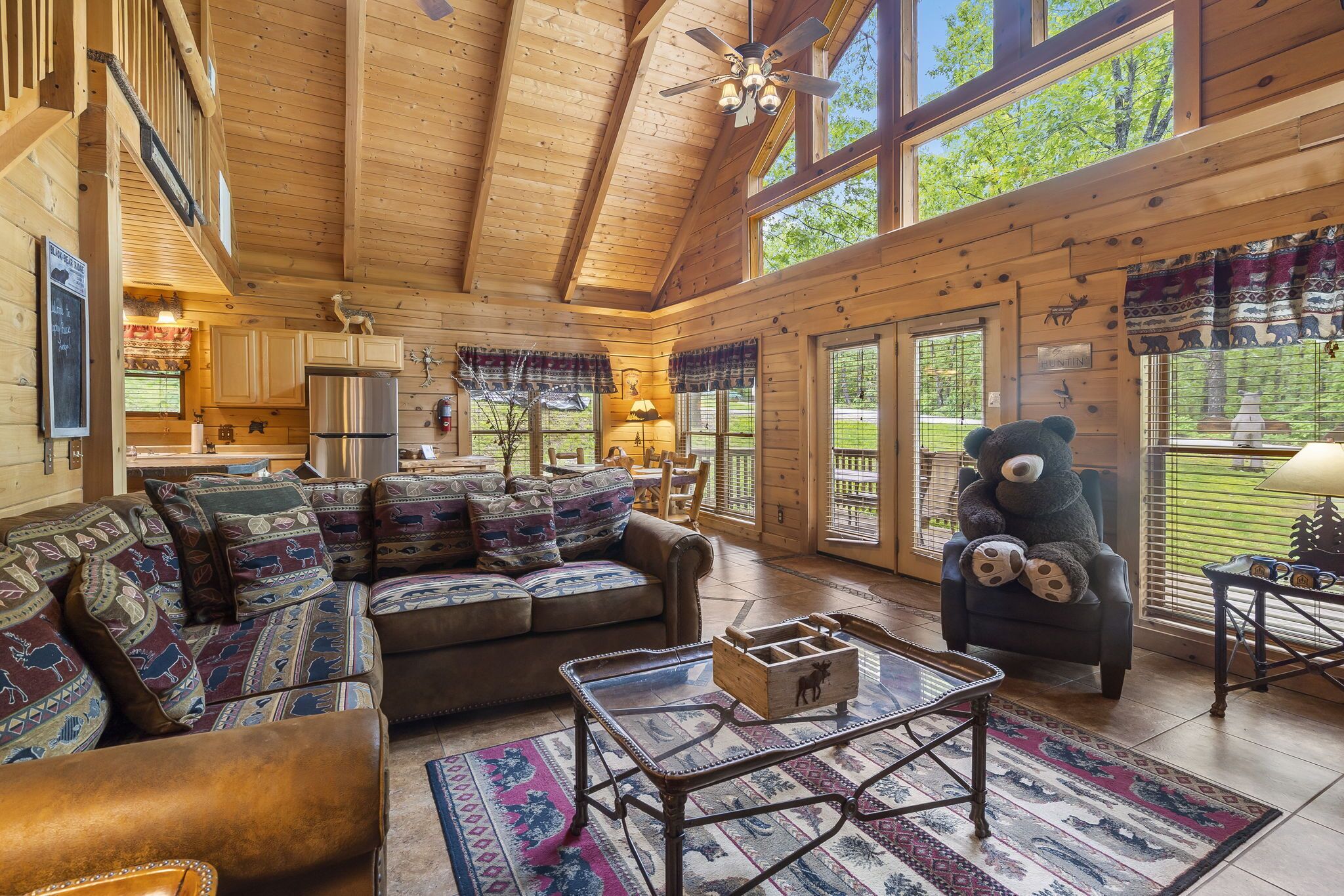 Smart TV, fireplace, DVD player, foosball