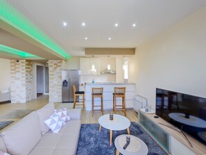 TV, fireplace, DVD player