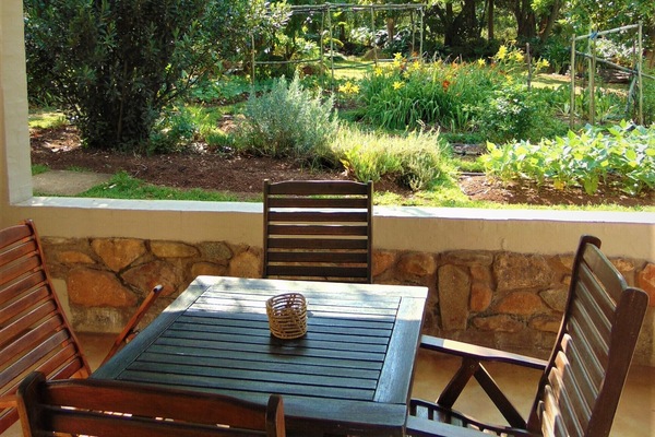 Veranda overlooking the garden