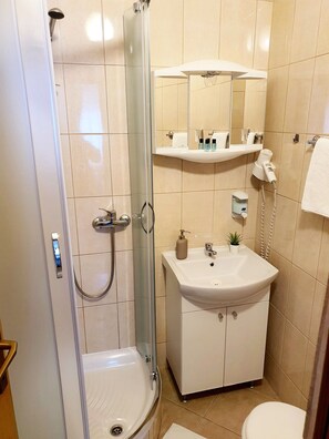 Shower, hair dryer