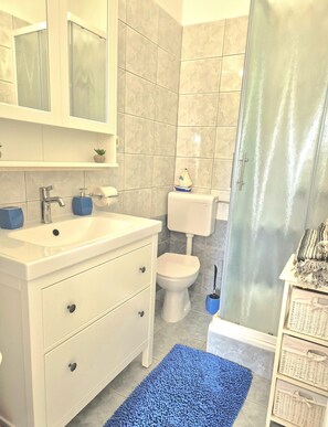 Shower, hair dryer
