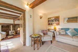 TV, fireplace - Brooke Cottage, Great Walsingham, Norfolk (Walsingham)