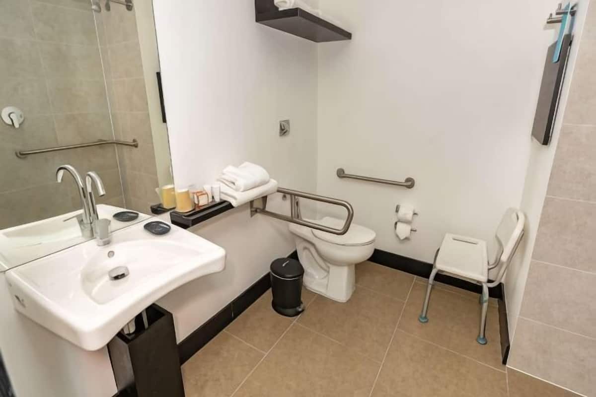 Bathroom | Shower, hair dryer, towels, soap