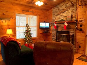 Cabin, 1 King Bed (Bear's Den) | Living area