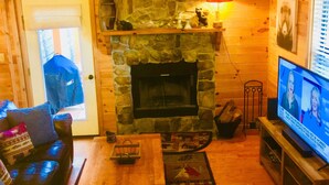 Cabane, 2 grands lits (Mountain Bliss) | Coin séjour