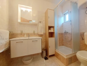 Shower, hair dryer